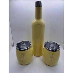 BrüMate Daisy Yellow Winesulator & 2 Uncork'd Wine Tumblers Set
